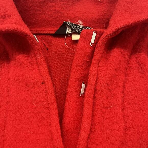 Vintage 60s Woolrich Red Wool Poncho Pullover - Picture 2 of 3